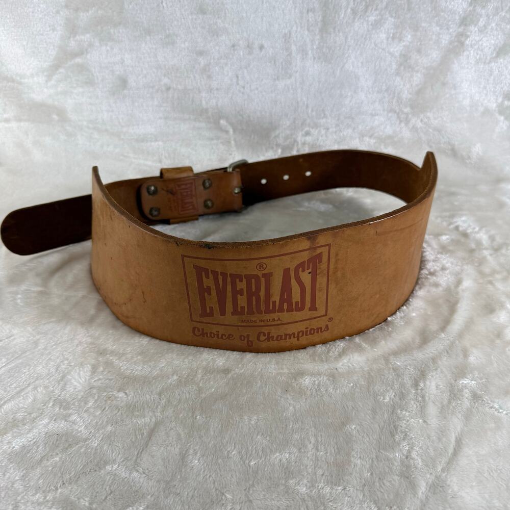 Everlast Vintage Weightlifting / Powerlifting Belt Tan L/XL 33"-42" Model 1011
